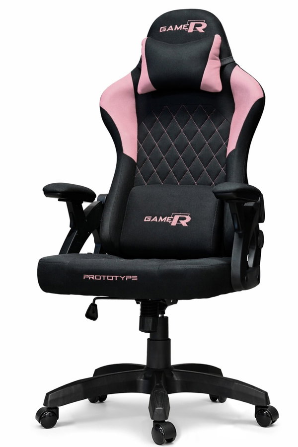Fotel obrotowy gamingowy DESMO XL PINK FABRIC